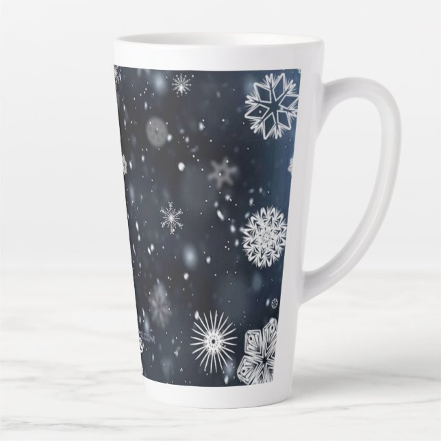 Christmas SlipperyJoe falling various shapes sizes Latte Mug (Right)
