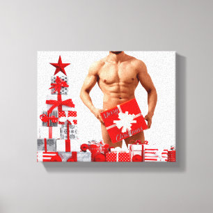 Christmas SlipperyJoe gay pride gifts LGBTQIA wrap Canvas Print