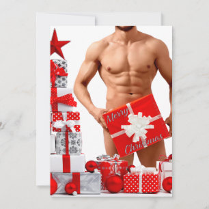Christmas SlipperyJoe gay pride gifts LGBTQIA wrap Holiday Card