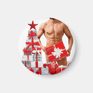 Christmas SlipperyJoe gay pride gifts LGBTQIA wrap Magnet