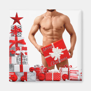 Christmas SlipperyJoe gay pride gifts LGBTQIA wrap Magnet