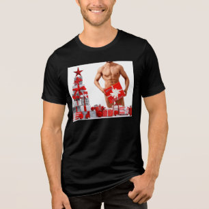 Christmas SlipperyJoe gay pride gifts LGBTQIA wrap Tri-Blend Shirt