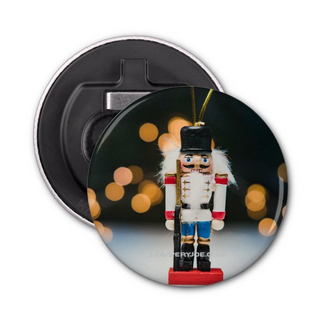 Christmas SlipperyJoe nutcracker figurine ornament Bottle Opener (Front)