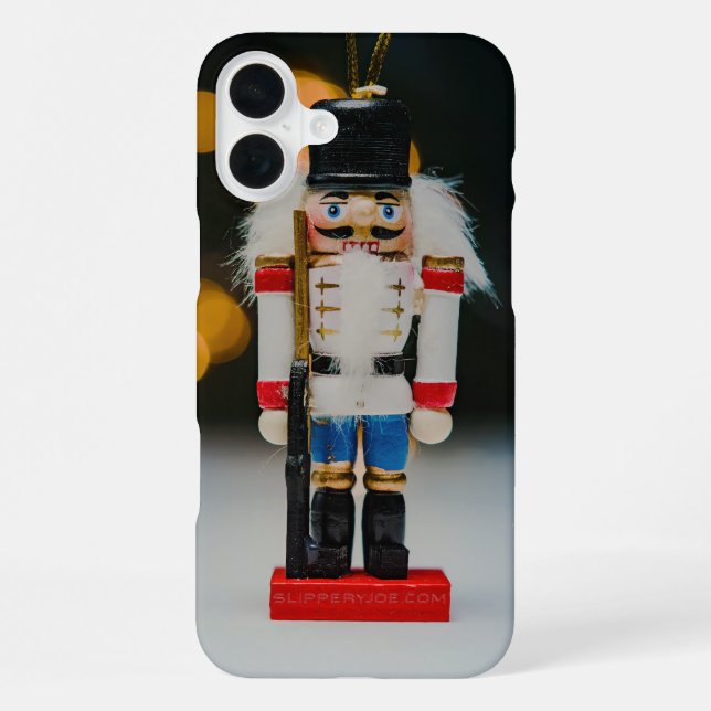 Christmas SlipperyJoe nutcracker figurine ornament iPhone Case (Back)