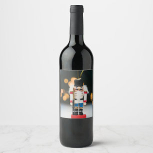 Christmas SlipperyJoe nutcracker figurine ornament Wine Label