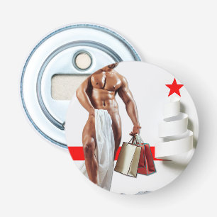 Christmas SlipperyJoe presents sexy red star holid Bottle Opener