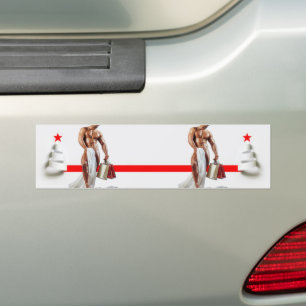 Christmas SlipperyJoe presents sexy red star holid Bumper Sticker