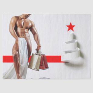 Christmas SlipperyJoe presents sexy red star holid Tissue Paper