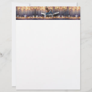 Christmas SlipperyJoe silver gold stars lights wet Custom Letterhead