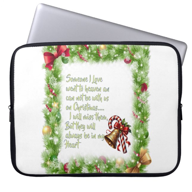 Christmas slogan  laptop sleeve (Front)
