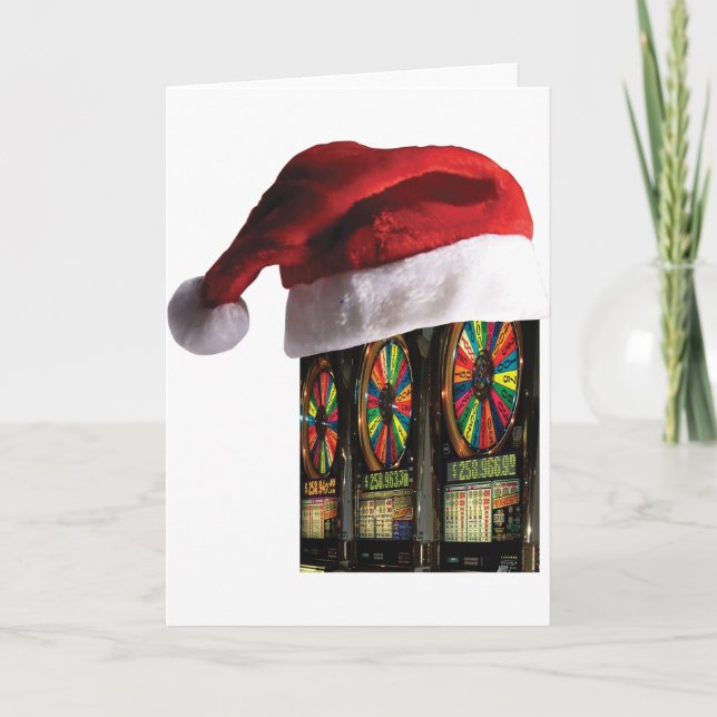 Christmas Slot Machines Holiday Card (Front)