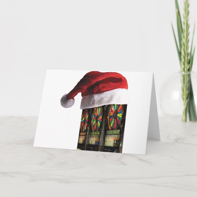 Christmas Slot Machines Holiday Card (Front)