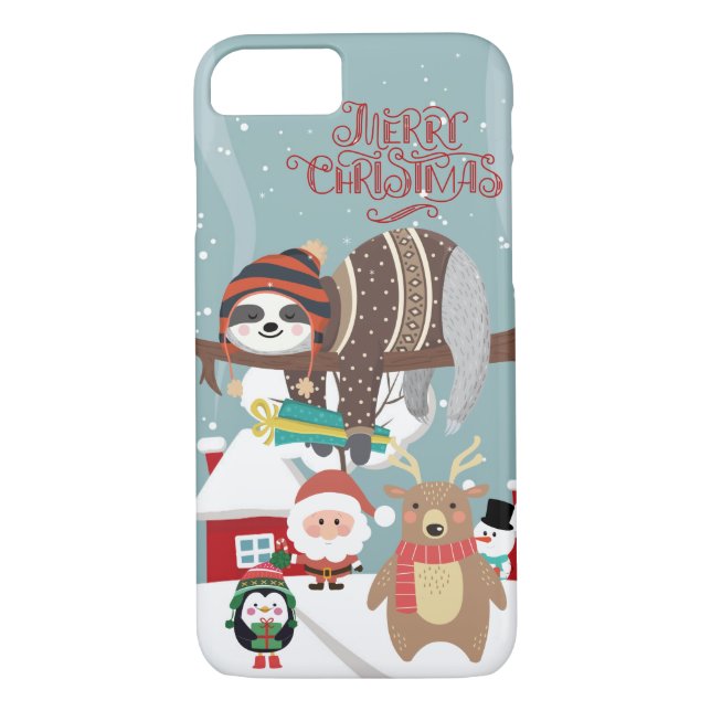 Christmas Sloth And Friends Case-Mate iPhone Case (Back)