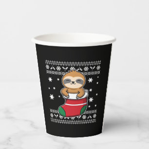 Christmas Sloth Classic T-Shirt Paper Cups