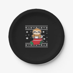 Christmas Sloth Classic T-Shirt Paper Plate