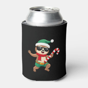 Christmas Sloth Elf Peppermint Candy Cane Shirt Gi Can Cooler