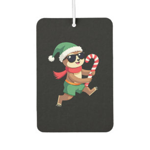 Christmas Sloth Elf Peppermint Candy Cane Shirt Gi Car Air Freshener