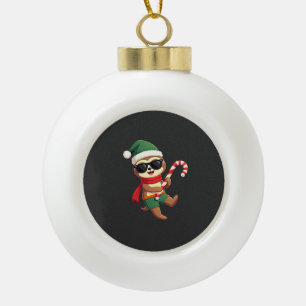 Christmas Sloth Elf Peppermint Candy Cane Shirt Gi Ceramic Ball Christmas Ornament