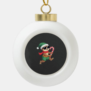 Christmas Sloth Elf Peppermint Candy Cane Shirt Gi Ceramic Ball Christmas Ornament