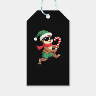Christmas Sloth Elf Peppermint Candy Cane Shirt Gi Gift Tags