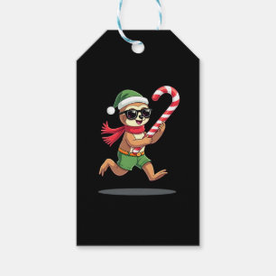 Christmas Sloth Elf Peppermint Candy Cane Shirt Gi Gift Tags