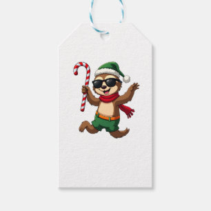 Christmas Sloth Elf Peppermint Candy Cane Shirt Gi Gift Tags