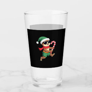 Christmas Sloth Elf Peppermint Candy Cane Shirt Gi Glass