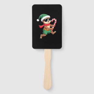 Christmas Sloth Elf Peppermint Candy Cane Shirt Gi Hand Fan