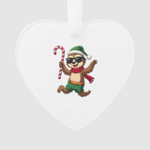 Christmas Sloth Elf Peppermint Candy Cane Shirt Gi Ornament