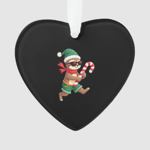 Christmas Sloth Elf Peppermint Candy Cane Shirt Gi Ornament