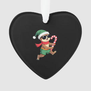 Christmas Sloth Elf Peppermint Candy Cane Shirt Gi Ornament