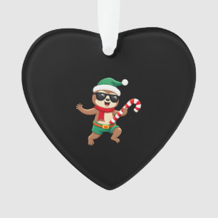 Christmas Sloth Elf Peppermint Candy Cane Shirt Gi Ornament