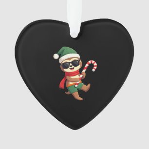 Christmas Sloth Elf Peppermint Candy Cane Shirt Gi Ornament