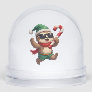 Christmas Sloth Elf Peppermint Candy Cane Shirt Gi Snowglobe