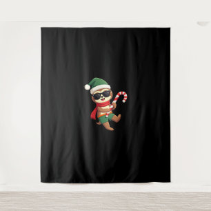 Christmas Sloth Elf Peppermint Candy Cane Shirt Gi Tapestry