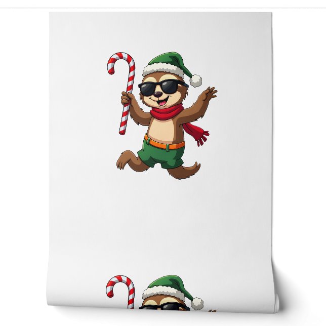 Christmas Sloth Elf Peppermint Candy Cane Shirt Gi Wallpaper (Unrolling)