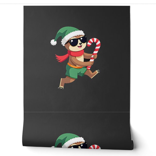 Christmas Sloth Elf Peppermint Candy Cane Shirt Gi Wallpaper (Unrolling)