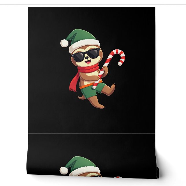 Christmas Sloth Elf Peppermint Candy Cane Shirt Gi Wallpaper (Unrolling)