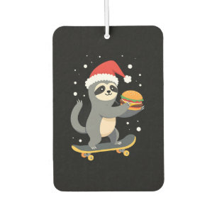 CHRISTMAS SLOTH Funny Christmas Skateboard Sloth ( Car Air Freshener