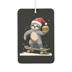 CHRISTMAS SLOTH Funny Christmas Skateboard Sloth ( Car Air Freshener