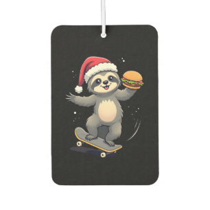 CHRISTMAS SLOTH Funny Christmas Skateboard Sloth ( Car Air Freshener