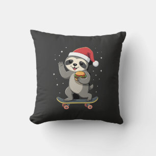 CHRISTMAS SLOTH Funny Christmas Skateboard Sloth ( Cushion