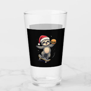 CHRISTMAS SLOTH Funny Christmas Skateboard Sloth ( Glass