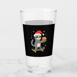 CHRISTMAS SLOTH Funny Christmas Skateboard Sloth ( Glass