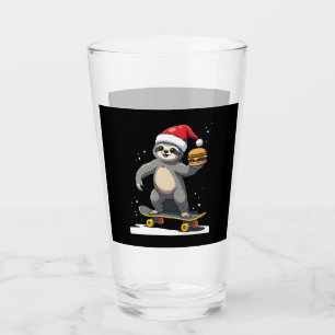 CHRISTMAS SLOTH Funny Christmas Skateboard Sloth ( Glass