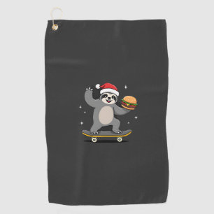 CHRISTMAS SLOTH Funny Christmas Skateboard Sloth ( Golf Towel