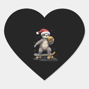 CHRISTMAS SLOTH Funny Christmas Skateboard Sloth Heart Sticker