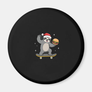 CHRISTMAS SLOTH Funny Christmas Skateboard Sloth ( Magnet