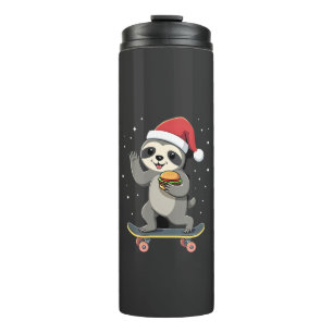 CHRISTMAS SLOTH Funny Christmas Skateboard Sloth ( Thermal Tumbler