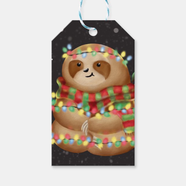 Christmas sloth  gift tags (Front)